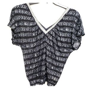 Free People black white & silver top, Medium